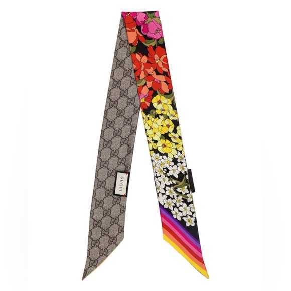 Stunning New 100% silk Gucci Twilly Scarf - Picture 1 of 10